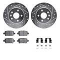 Dynamic Friction Co 7512-47033, Rotors-Drilled and Slotted-Silver w/ 5000 Advanced Brake Pads incl. Hardware, Zinc Coat 7512-47033